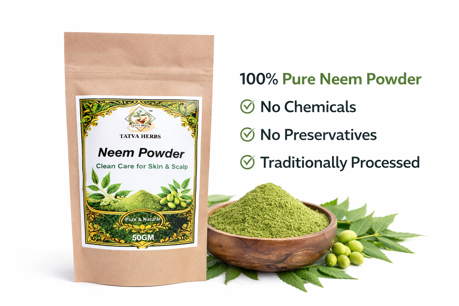 Tatva Herbs Neem Powder – 50gm