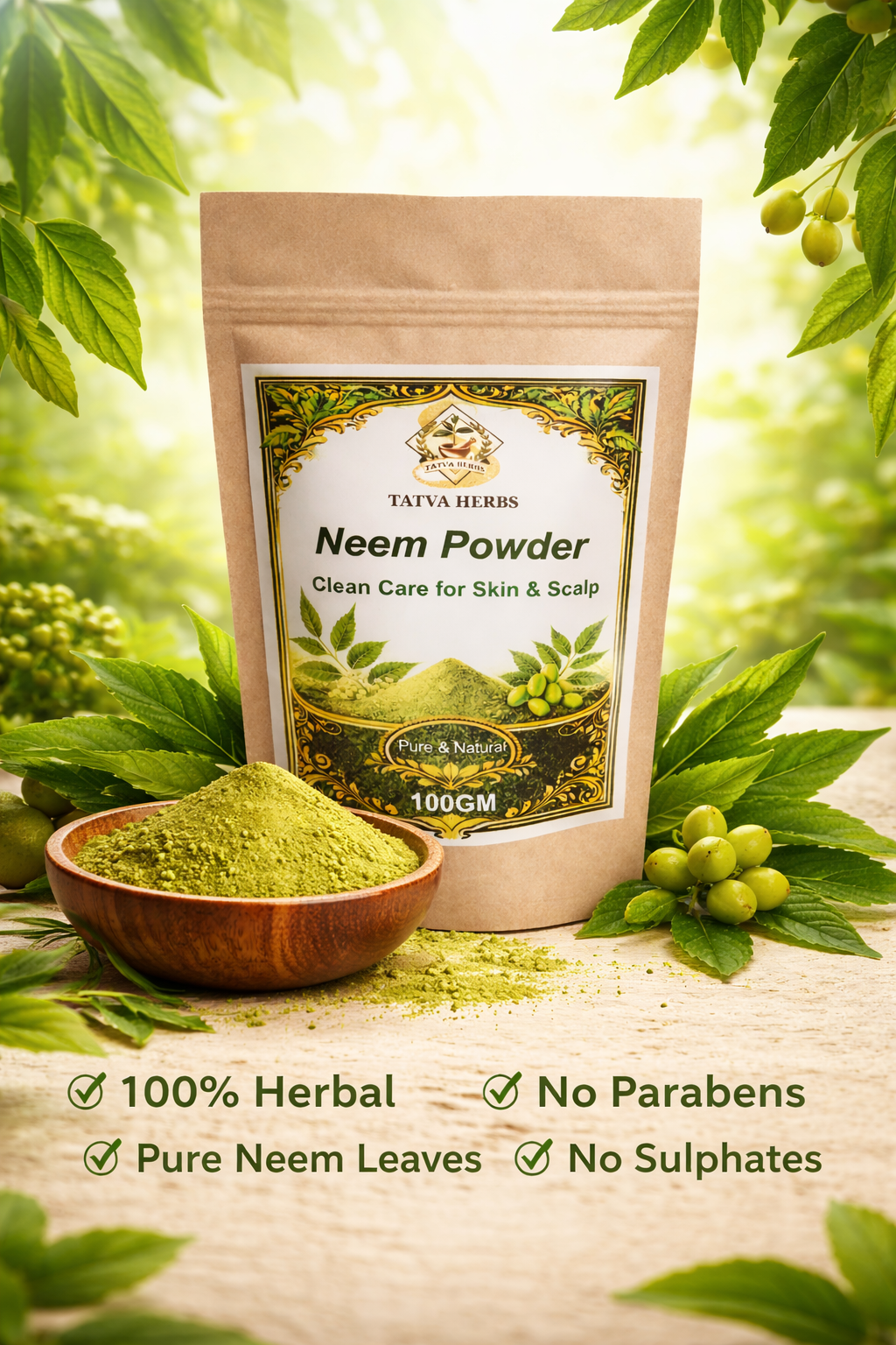 Tatva Herbs Neem Powder – 100gm