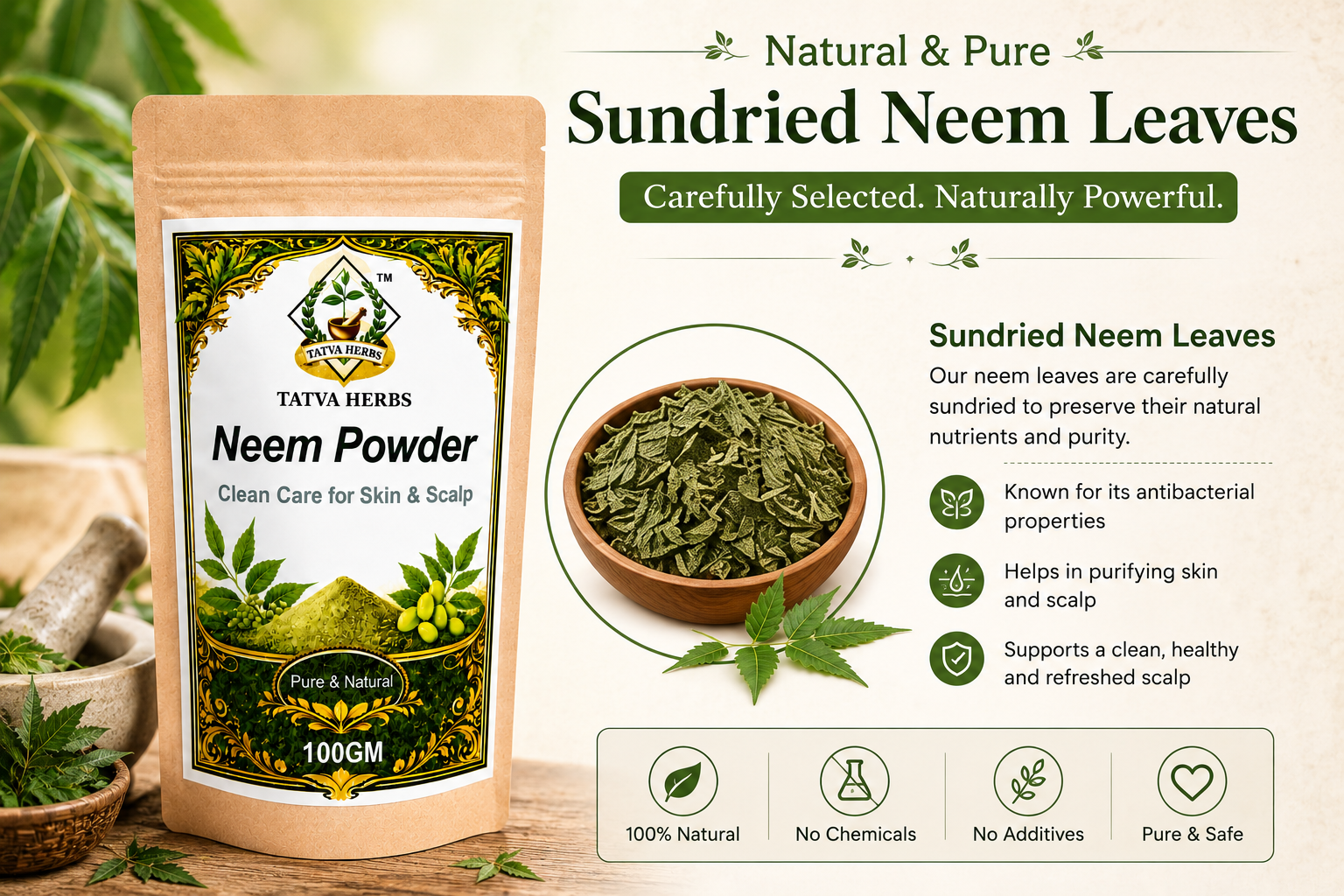 Tatva Herbs Neem Powder – 100gm